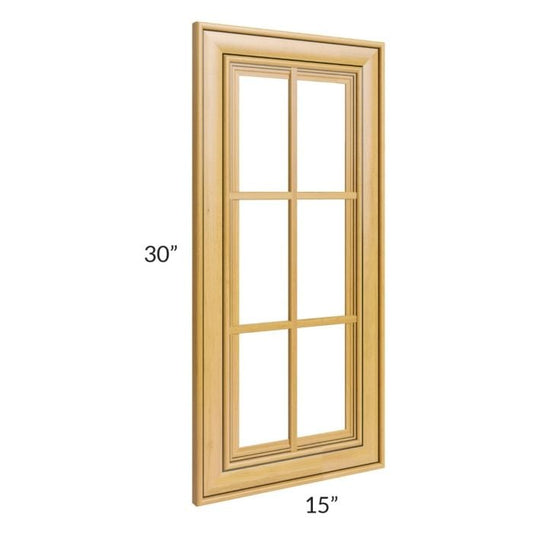 RTA Glazed Praline 24" x 30" Corner Mullion Glass Door