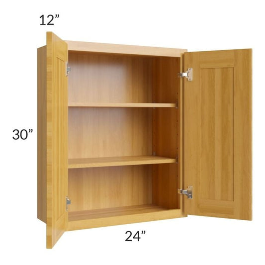 RTA Glazed Praline 24" x 30" Wall Cabinet with 2 Decorative End Panels