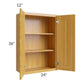RTA Glazed Praline 24" x 36" Wall Cabinet with 2 Decorative End Panels and Mullion Glass Door