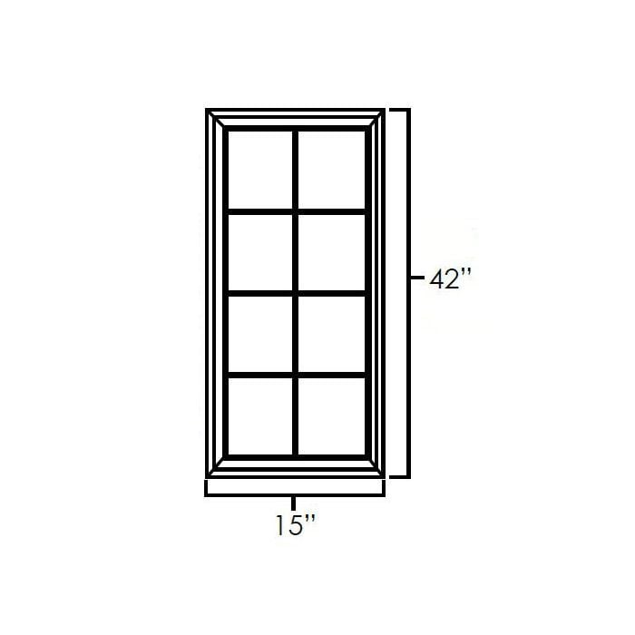 RTA Glazed Praline 24" x 42" Corner Mullion Glass Door
