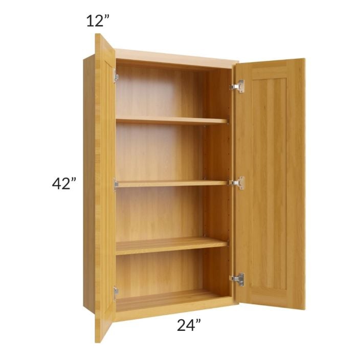RTA Glazed Praline 24" x 42" Wall Cabinet with 1 Decorative End Panel