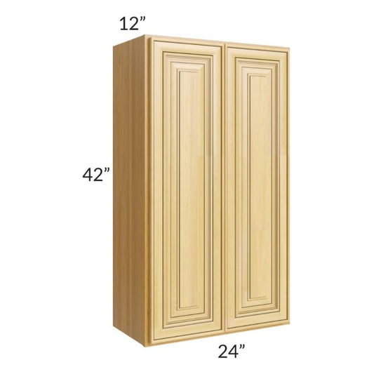 RTA Glazed Praline 24" x 42" Wall Cabinet with 1 Decorative End Panel