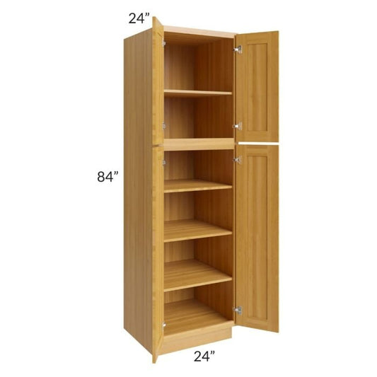 RTA Glazed Praline 24" x 84" Utility Cabinet with 1 Roll Out Tray