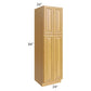 RTA Glazed Praline 24" x 84" Utility Cabinet with 2 Roll Out Trays