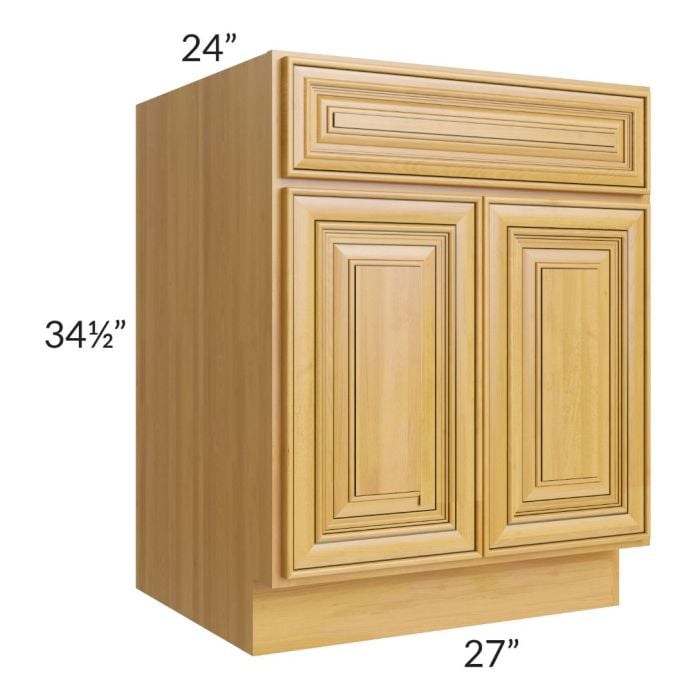 RTA Glazed Praline 27" Base Cabinet with 1 Decorative End Panel