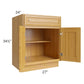 RTA Glazed Praline 27" Base Cabinet with 1 Decorative End Panel and 1 Roll Out Tray