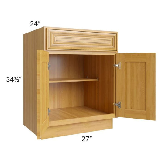 RTA Glazed Praline 27" Base Cabinet with 1 Roll Out Tray