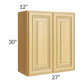 RTA Glazed Praline 27" x 30" Wall Cabinet with 1 Decorative End Panel