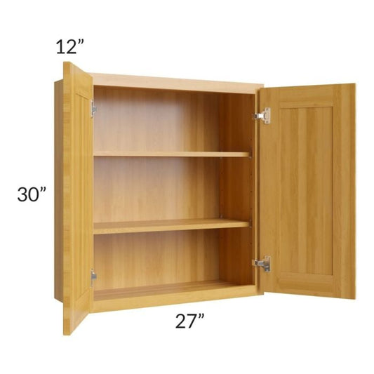 RTA Glazed Praline 27" x 30" Wall Cabinet with 2 Decorative End Panels