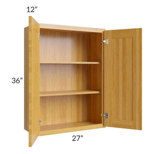 RTA Glazed Praline 27" x 36" Wall Cabinet with 2 Decorative End Panels