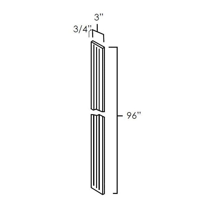 RTA Glazed Praline 3" x 96" Fluted Wall Filler