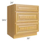 RTA Glazed Praline 30" 3-Drawer Base Cabinet with 2 Decorative End Panels