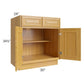 RTA Glazed Praline 30" Base Cabinet with 1 Decorative End Panel and 2 Roll Out Trays