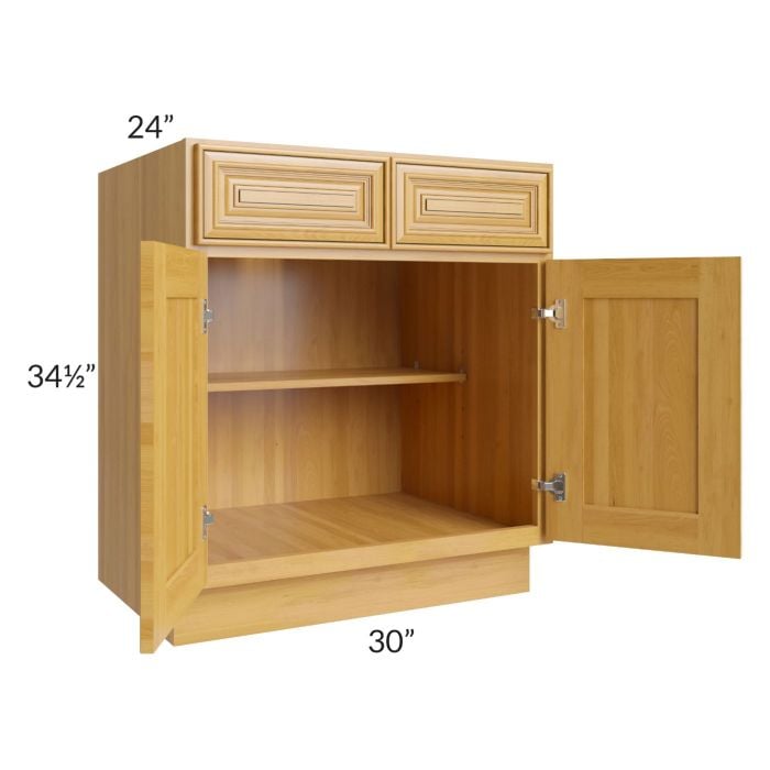 RTA Glazed Praline 30" Base Cabinet with 2 Decorative End Panels