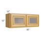 RTA Glazed Praline 30" x 12" Decorative Wall Cabinet with Beveled Glass