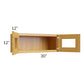 RTA Glazed Praline 30" x 12" Decorative Wall Cabinet with Beveled Glass