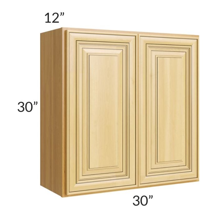 RTA Glazed Praline 30" x 30" Wall Cabinet with Mullion Glass Door