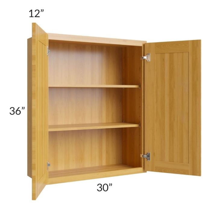 RTA Glazed Praline 30" x 36" Wall Cabinet with 2 Decorative End Panels
