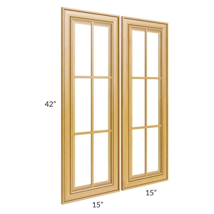 RTA Glazed Praline 30" x 42" Mullion Glass Door