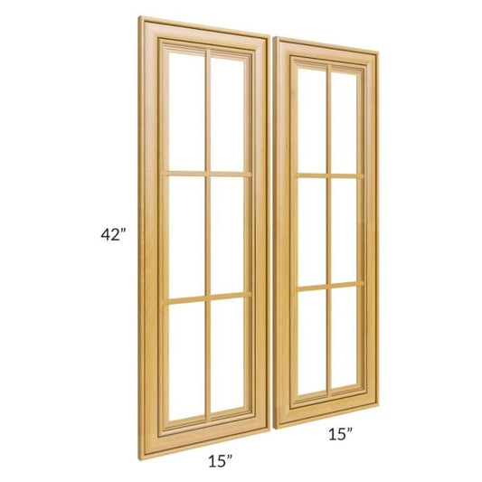 RTA Glazed Praline 30" x 42" Mullion Glass Door