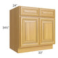 RTA Glazed Praline 33" Base Cabinet with 2 Roll Out Trays
