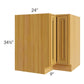 RTA Glazed Praline 33" Lazy Susan Corner Base with Stainless Steel Baskets