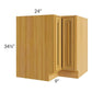 RTA Glazed Praline 33" Lazy Susan Corner Base with Stainless Steel Baskets with 1 Decorative End Panel