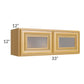 RTA Glazed Praline 33" x 12" Decorative Wall Cabinet with Beveled Glass
