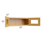 RTA Glazed Praline 33" x 12" Decorative Wall Cabinet with Beveled Glass
