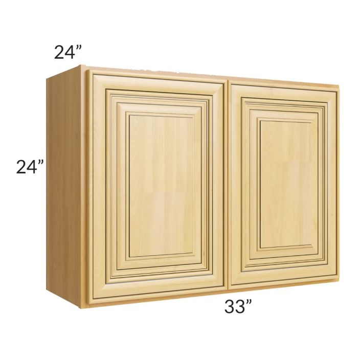 RTA Glazed Praline 33" x 24" x 24" Refrigerator Wall Cabinet