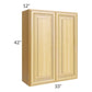 RTA Glazed Praline 33" x 42" Wall Cabinet with 2 Decorative End Panels