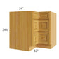 RTA Glazed Praline 36" Corner Three Drawer Base Cabinet with 1 Decorative End Panel
