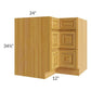 RTA Glazed Praline 36" Corner Three Drawer Base Cabinet with 2 Decorative End Panels