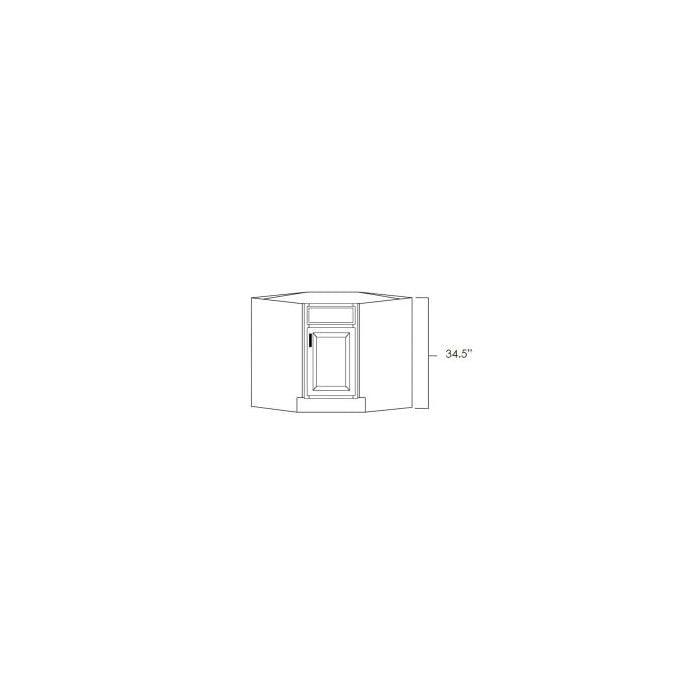 RTA Glazed Praline 36" Diagonal Corner Sink Base Cabinet with 2 Decorative End Panels