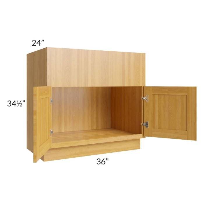 RTA Glazed Praline 36" Farm Sink Base with 2 Decorative End Panels