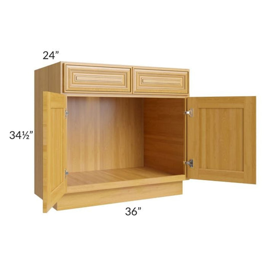 RTA Glazed Praline 36" Sink Base with 2 Decorative End Panels
