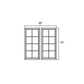 RTA Glazed Praline 36" x 30" Mullion Glass Door