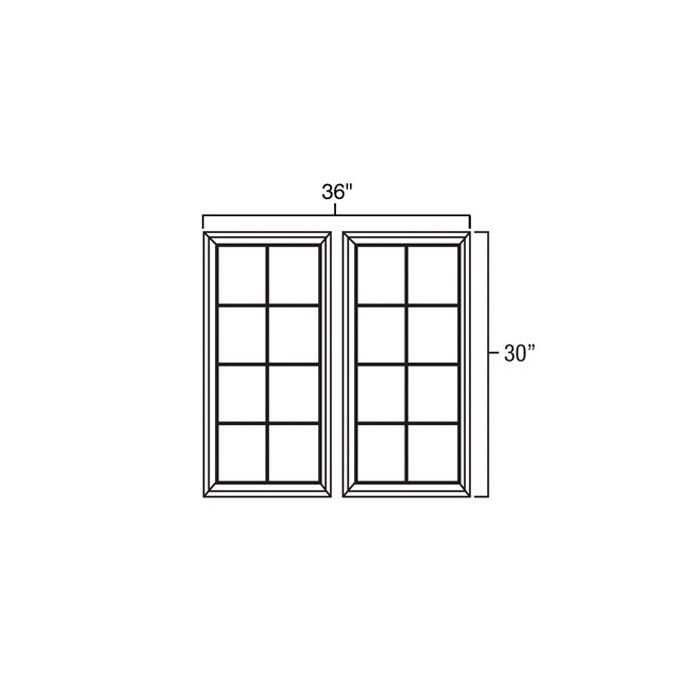 RTA Glazed Praline 36" x 30" Mullion Glass Door