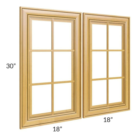 RTA Glazed Praline 36" x 30" Mullion Glass Door
