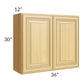 RTA Glazed Praline 36" x 30" Wall Cabinet with Mullion Glass Door