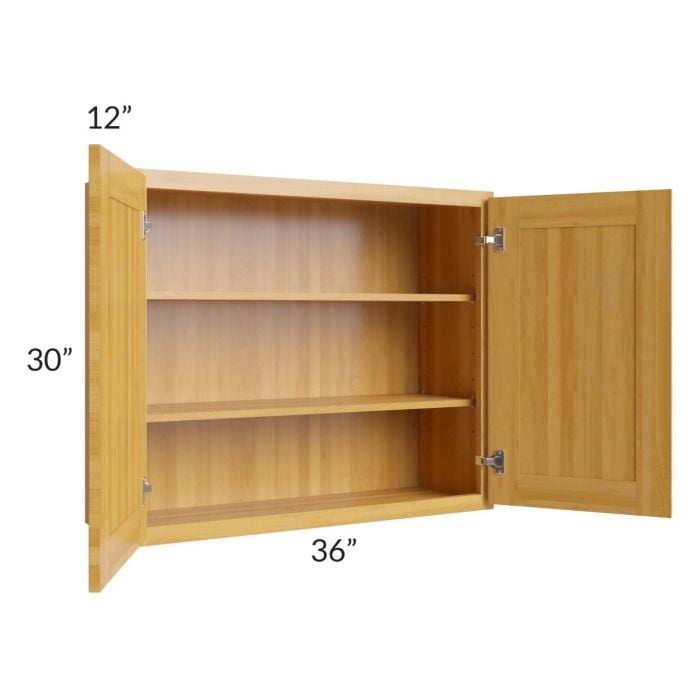 RTA Glazed Praline 36" x 30" Wall Cabinet with Mullion Glass Door