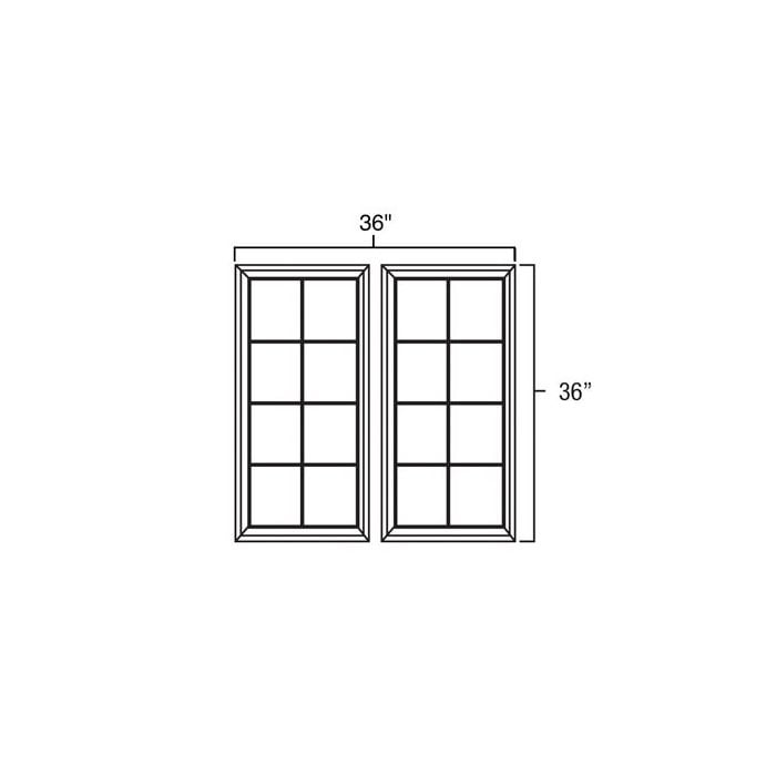 RTA Glazed Praline 36" x 36" Mullion Glass Door