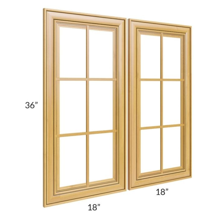 RTA Glazed Praline 36" x 36" Mullion Glass Door