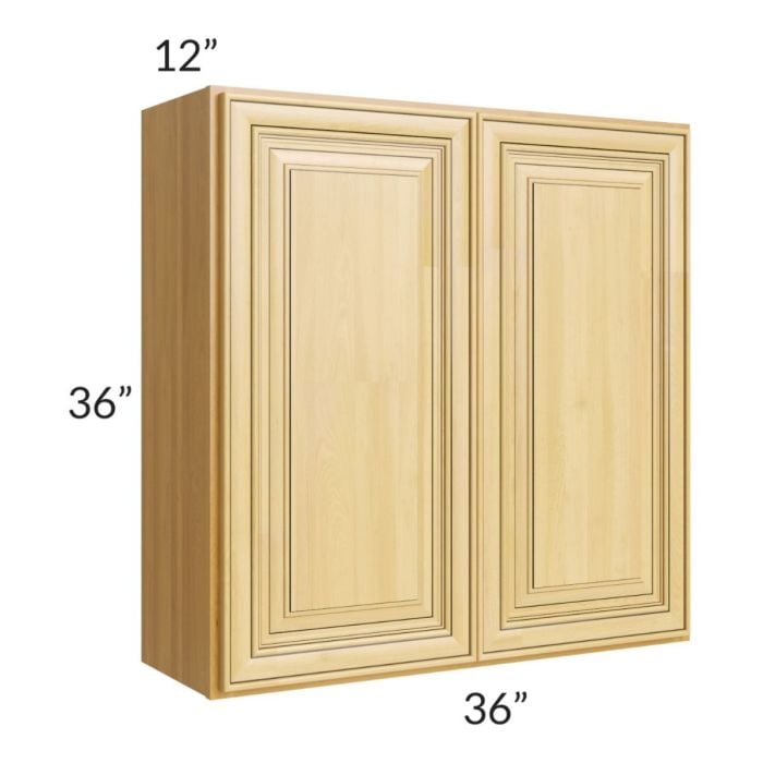 RTA Glazed Praline 36" x 36" Wall Cabinet with 1 Decorative End Panel