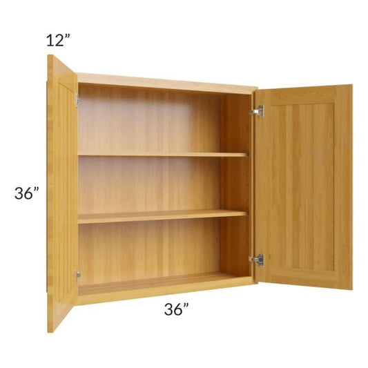RTA Glazed Praline 36" x 36" Wall Cabinet with 1 Decorative End Panel
