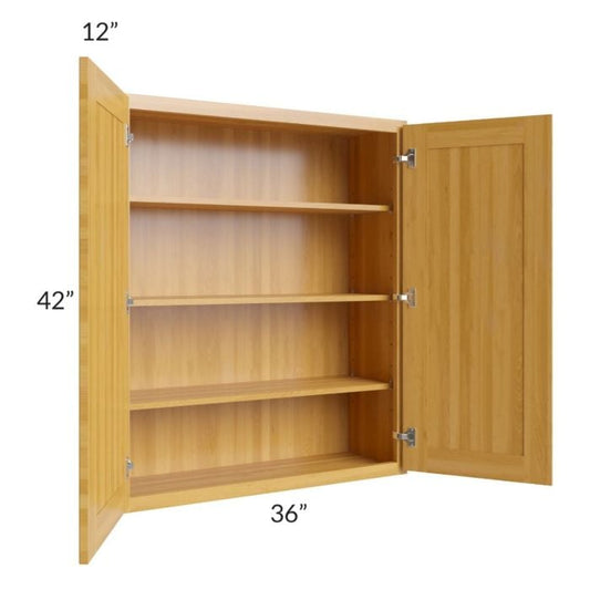 RTA Glazed Praline 36" x 42" Wall Cabinet with 1 Decorative End Panel