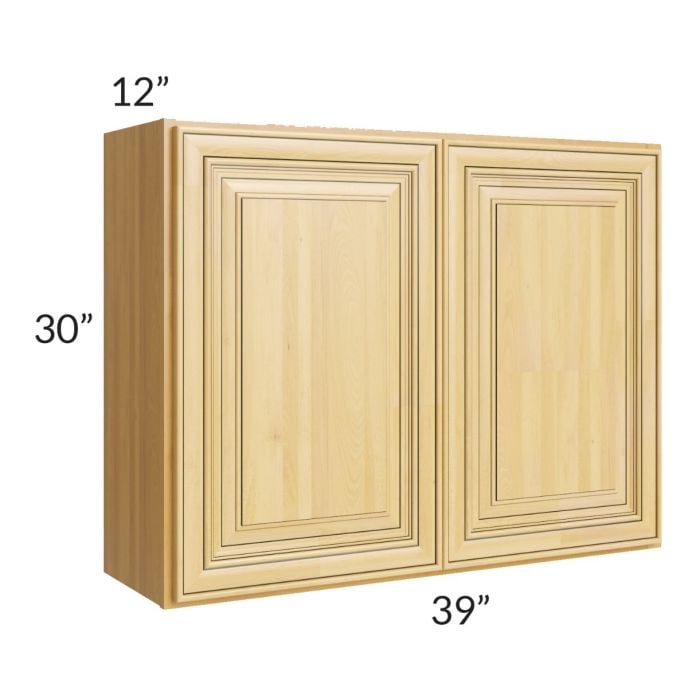 RTA Glazed Praline 39" x 30" Wall Cabinet with 2 Decorative End Panels