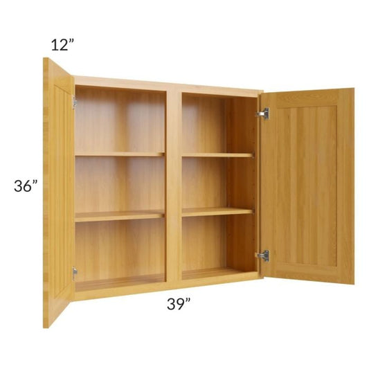 RTA Glazed Praline 39" x 36" Wall Cabinet with 1 Decorative End Panel