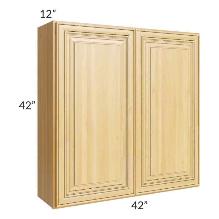 RTA Glazed Praline 42" x 42" Wall Cabinet with 1 Decorative End Panel