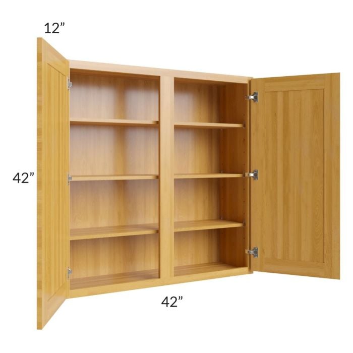 RTA Glazed Praline 42" x 42" Wall Cabinet with 1 Decorative End Panel